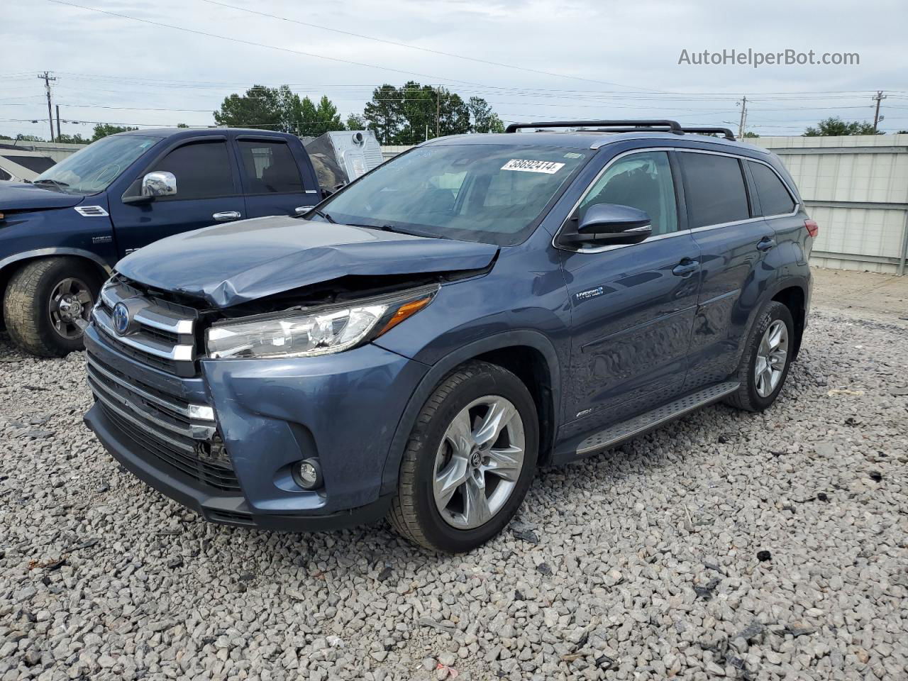 2019 Toyota Highlander Hybrid Limited Blue vin: 5TDDGRFH5KS070527