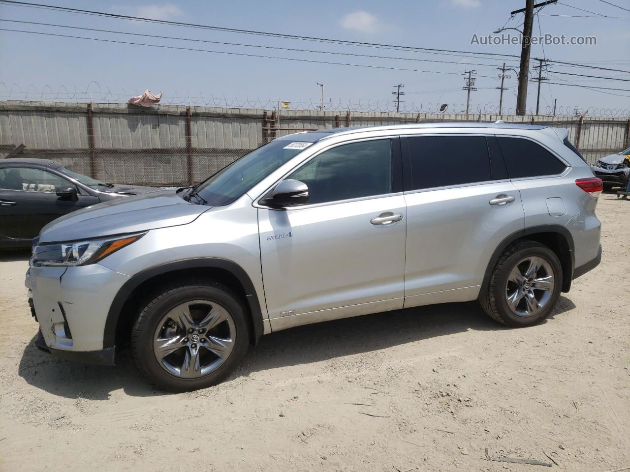 2019 Toyota Highlander Hybrid Limited Silver vin: 5TDDGRFH6KS053008