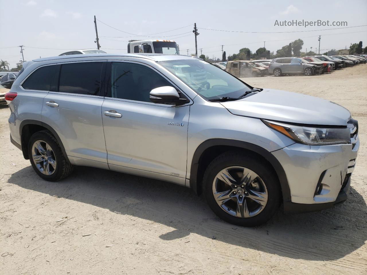 2019 Toyota Highlander Hybrid Limited Silver vin: 5TDDGRFH6KS053008