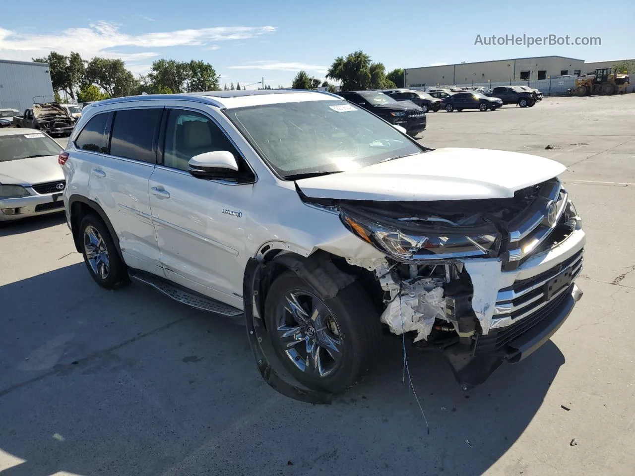 2019 Toyota Highlander Hybrid Limited White vin: 5TDDGRFH6KS058645