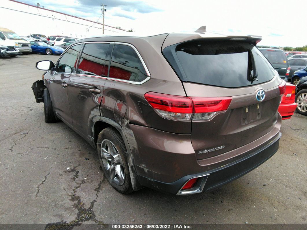 2019 Toyota Highlander Hybrid Limited Brown vin: 5TDDGRFH9KS054525