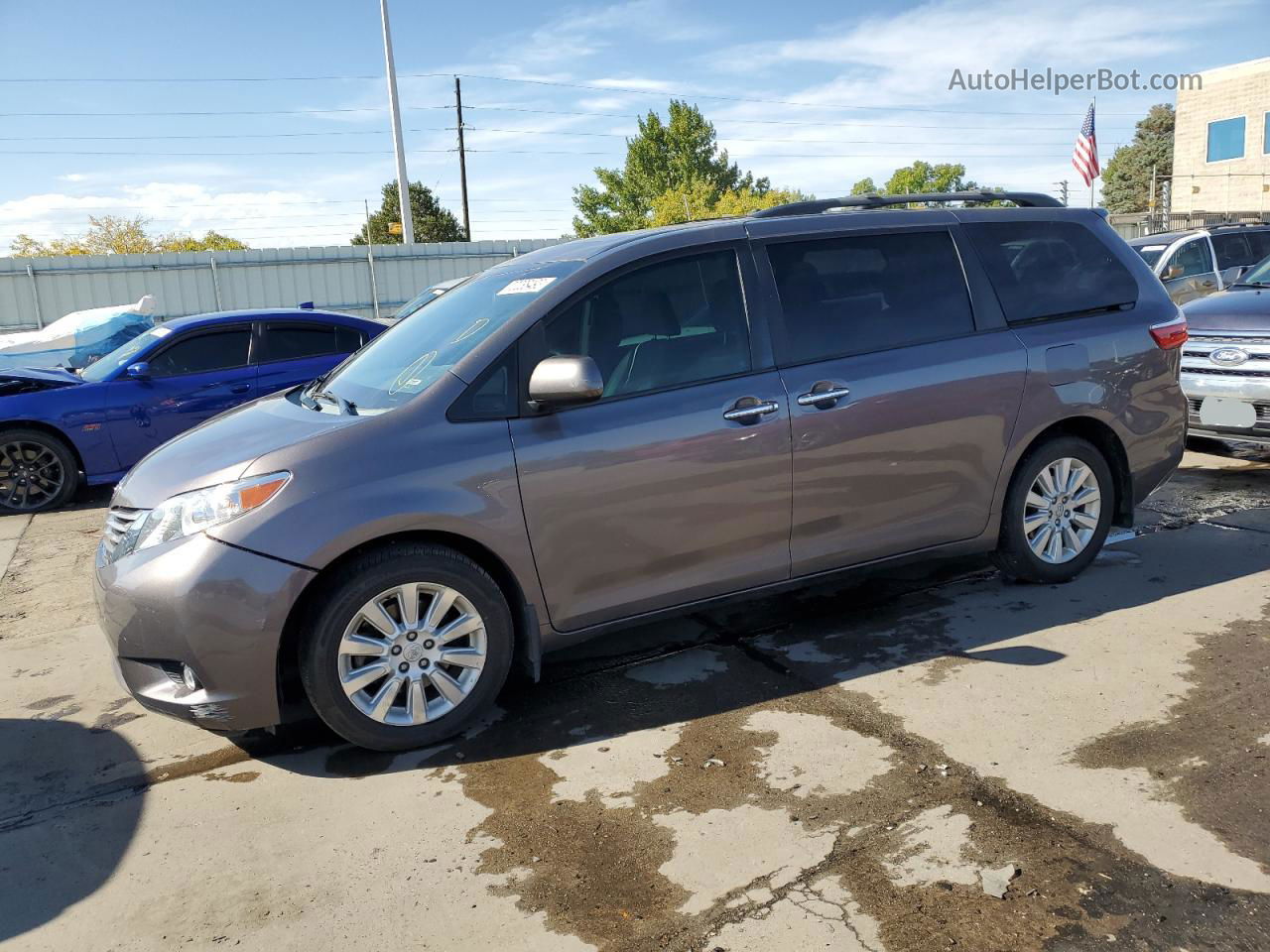 2015 Toyota Sienna Xle Gray vin: 5TDDK3DC8FS099335