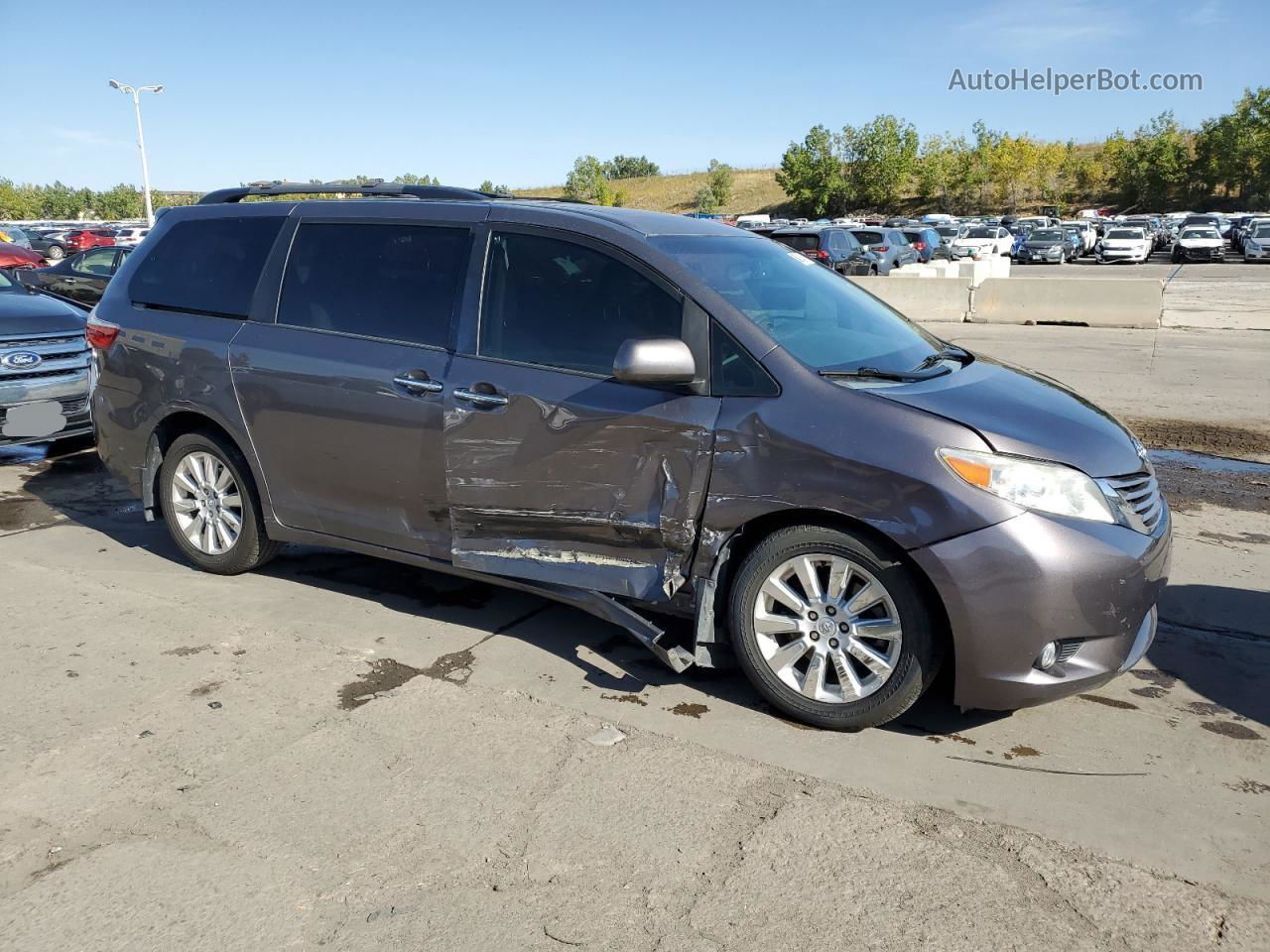 2015 Toyota Sienna Xle Gray vin: 5TDDK3DC8FS099335