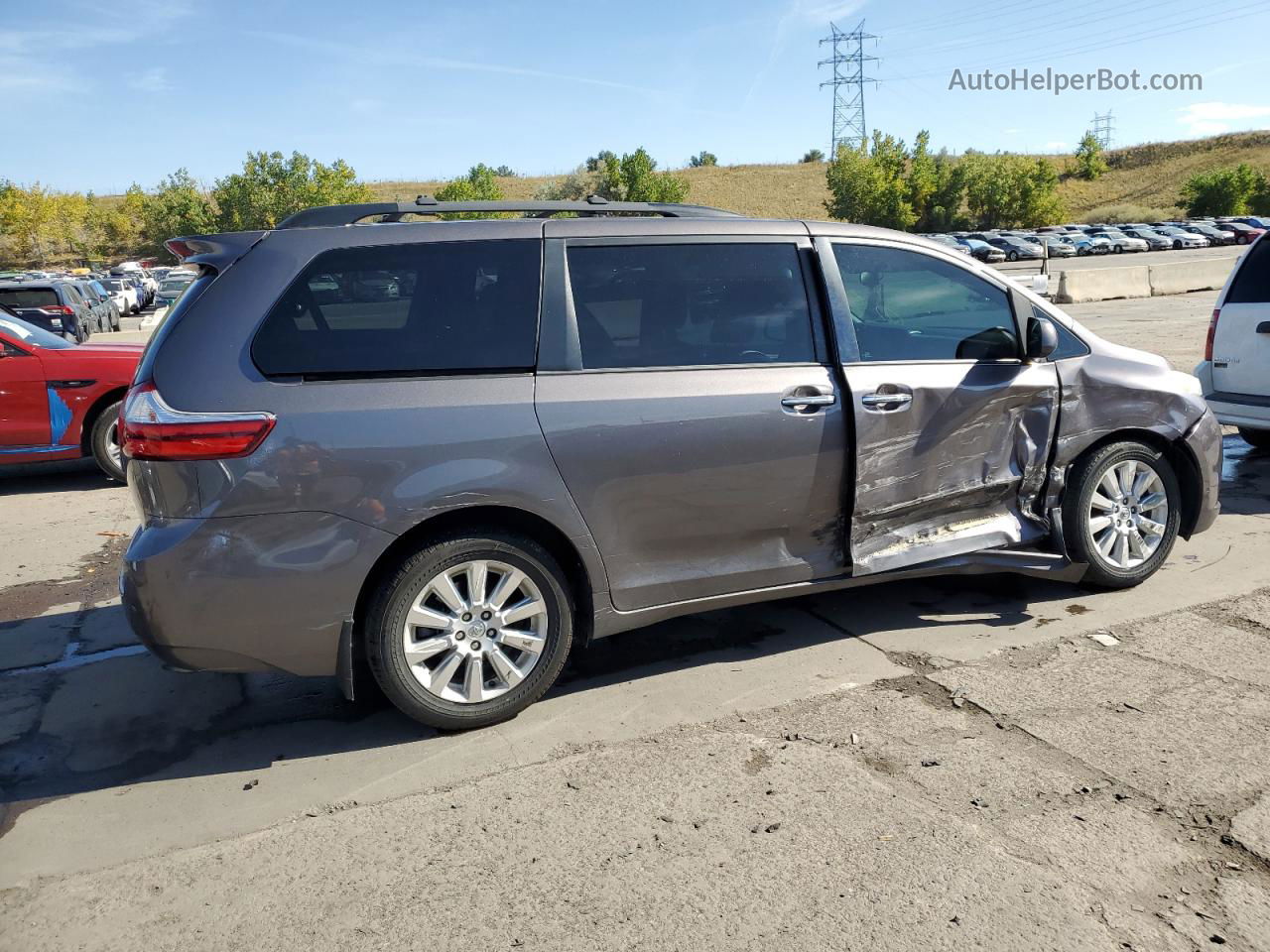 2015 Toyota Sienna Xle Gray vin: 5TDDK3DC8FS099335