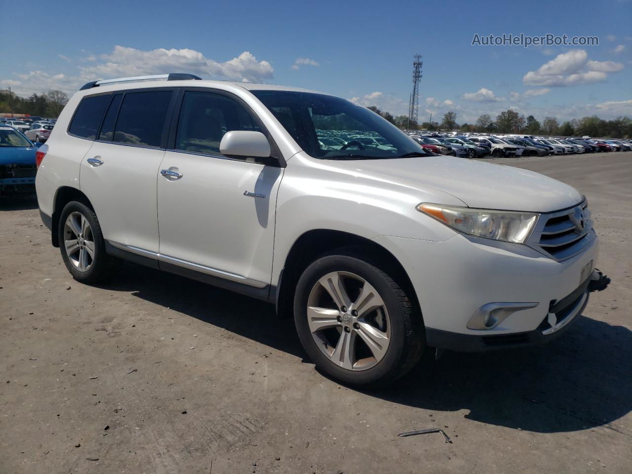 2011 Toyota Highlander Limited White vin: 5TDDK3EH6BS087463