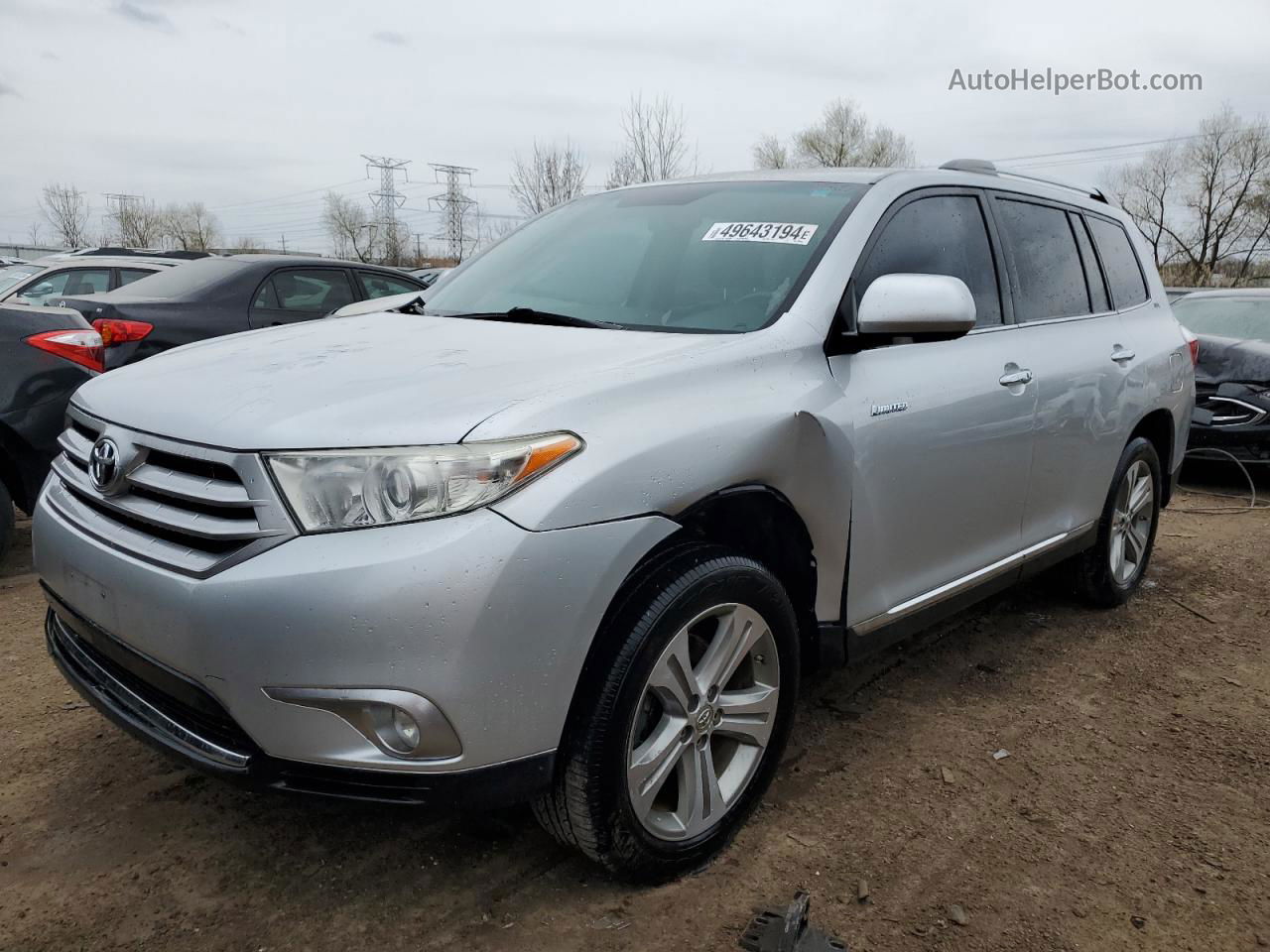 2011 Toyota Highlander Limited Серебряный vin: 5TDDK3EHXBS081651