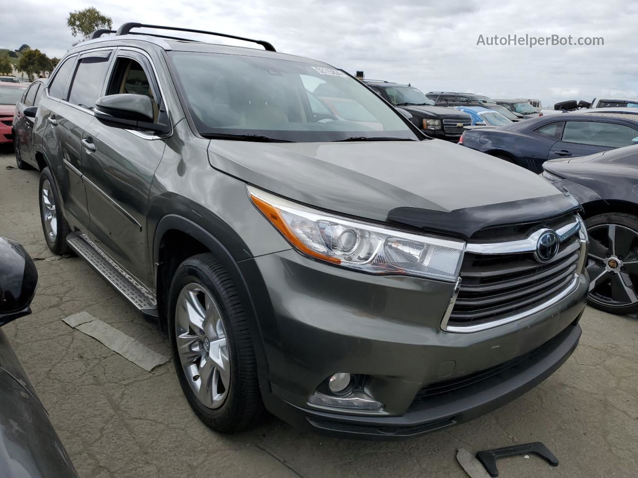 2016 Toyota Highlander Limited Green vin: 5TDDKRFH1GS283755