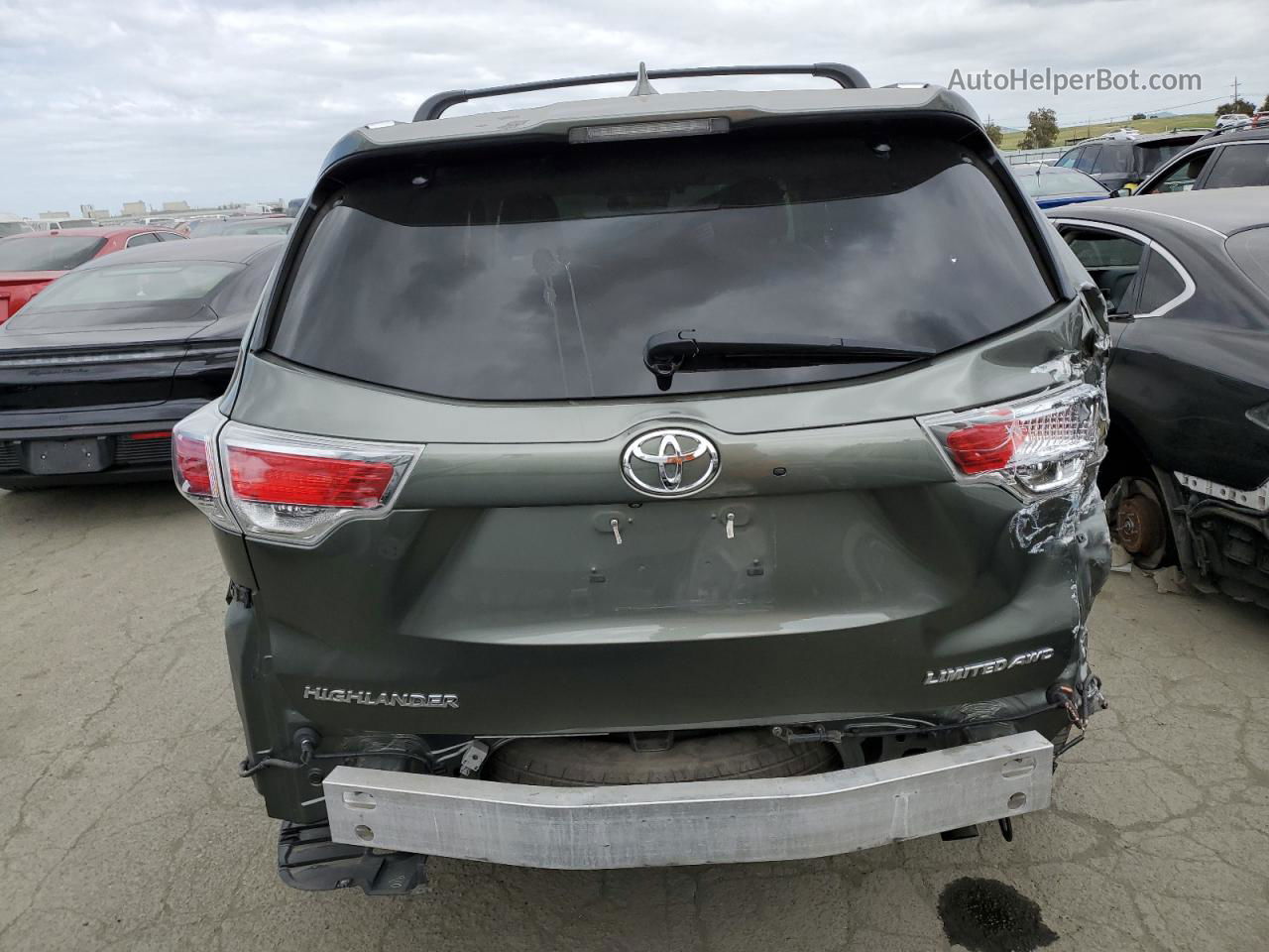 2016 Toyota Highlander Limited Green vin: 5TDDKRFH1GS283755