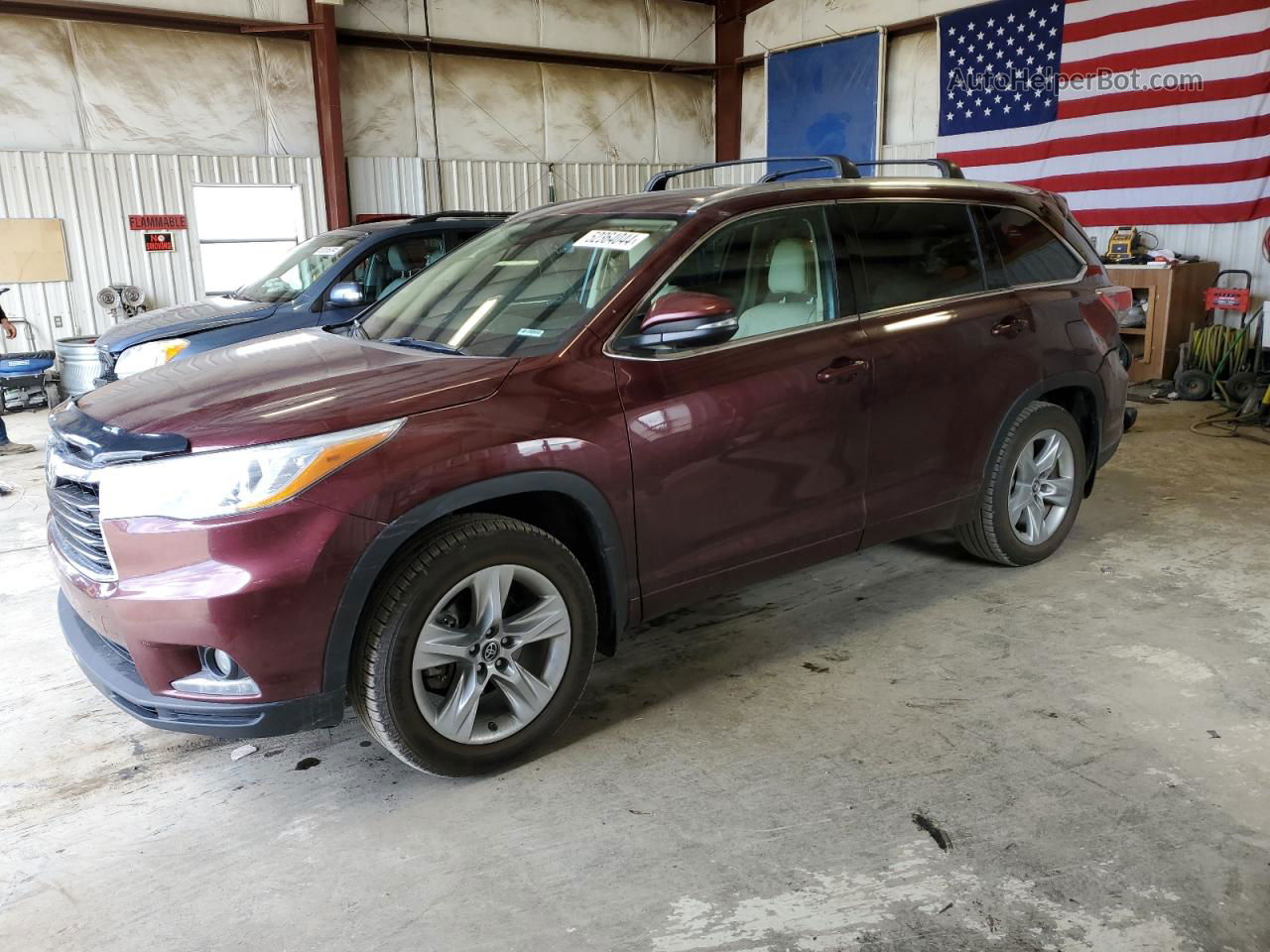 2016 Toyota Highlander Limited Темно-бордовый vin: 5TDDKRFH2GS345728