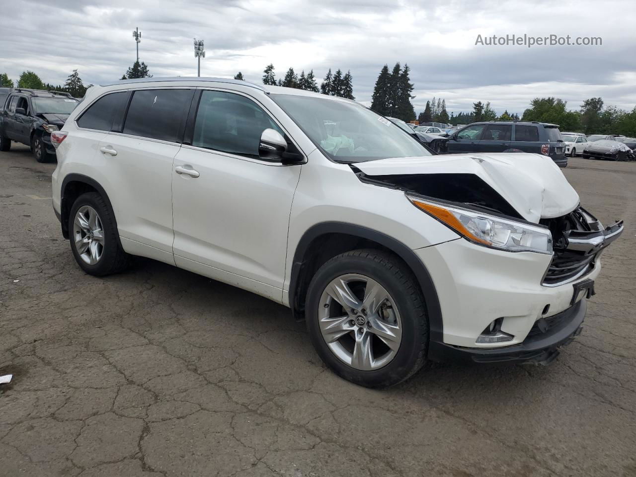 2016 Toyota Highlander Limited White vin: 5TDDKRFH2GS348435