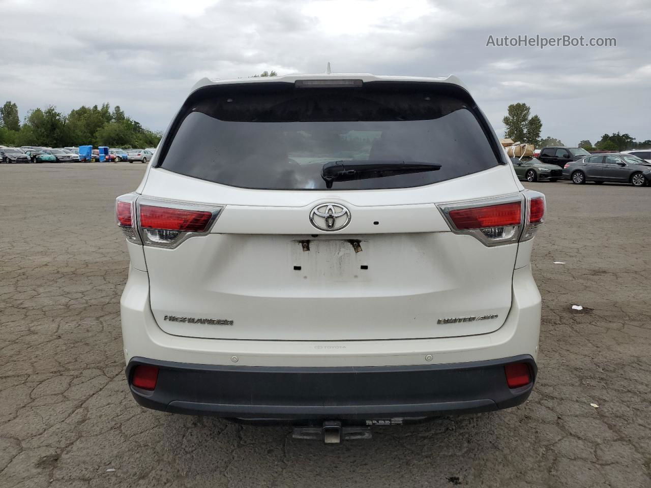 2016 Toyota Highlander Limited White vin: 5TDDKRFH2GS348435