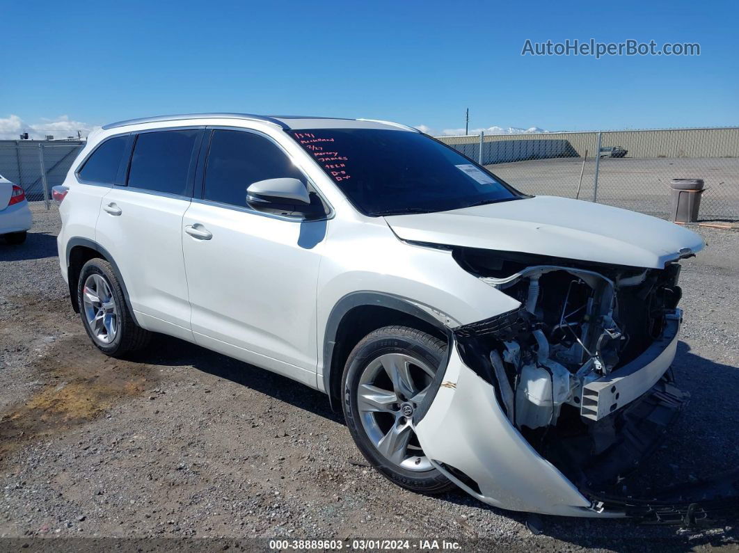 2016 Toyota Highlander Limited Platinum V6 White vin: 5TDDKRFH3GS312706