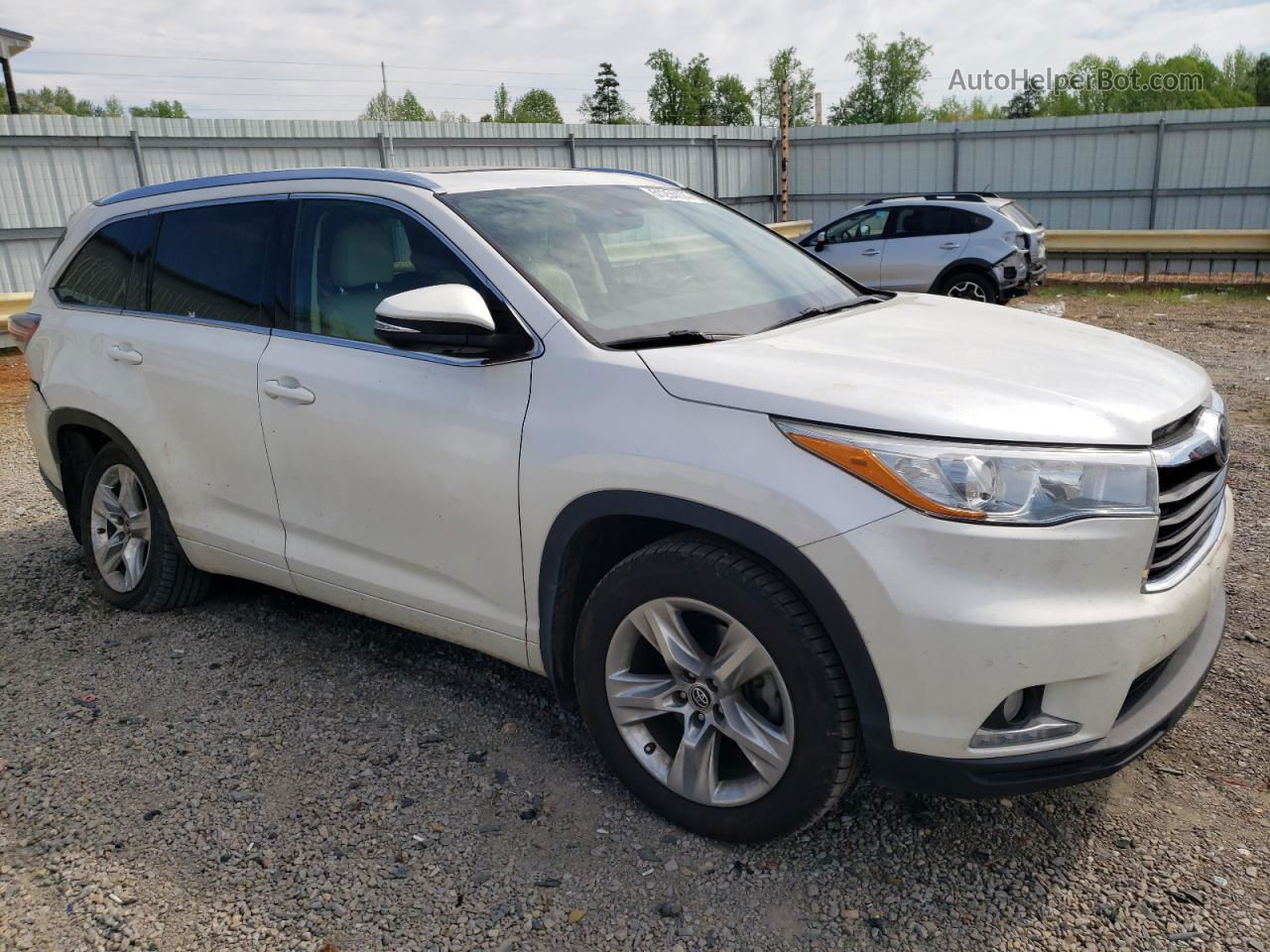 2016 Toyota Highlander Limited White vin: 5TDDKRFH4GS269493