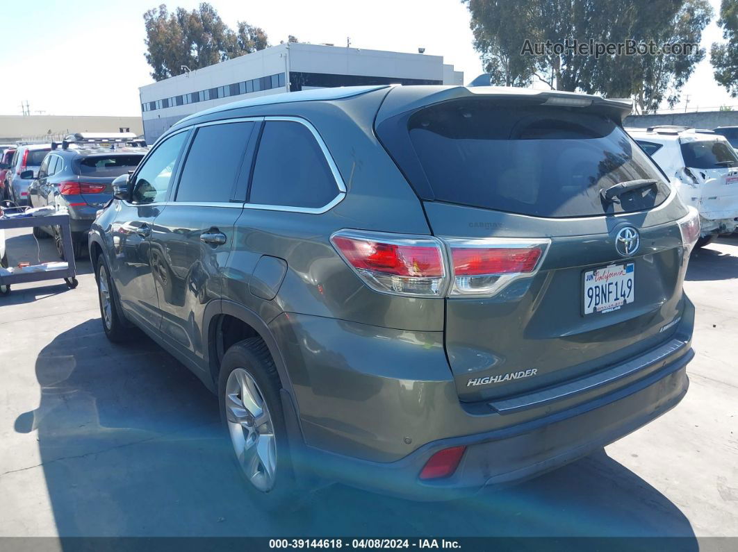 2016 Toyota Highlander Limited V6 Зеленый vin: 5TDDKRFH5GS278722