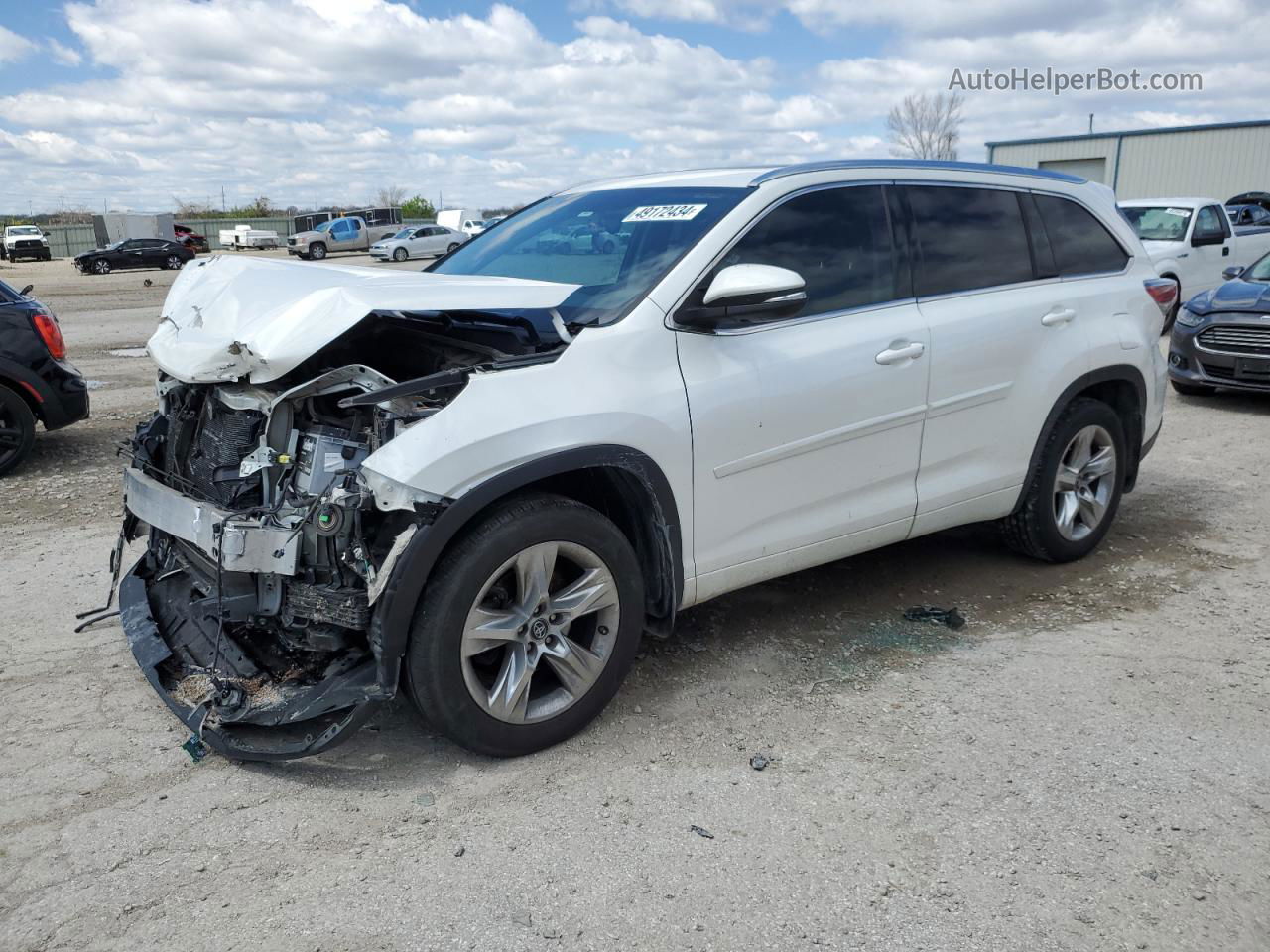 2016 Toyota Highlander Limited Белый vin: 5TDDKRFH5GS294970