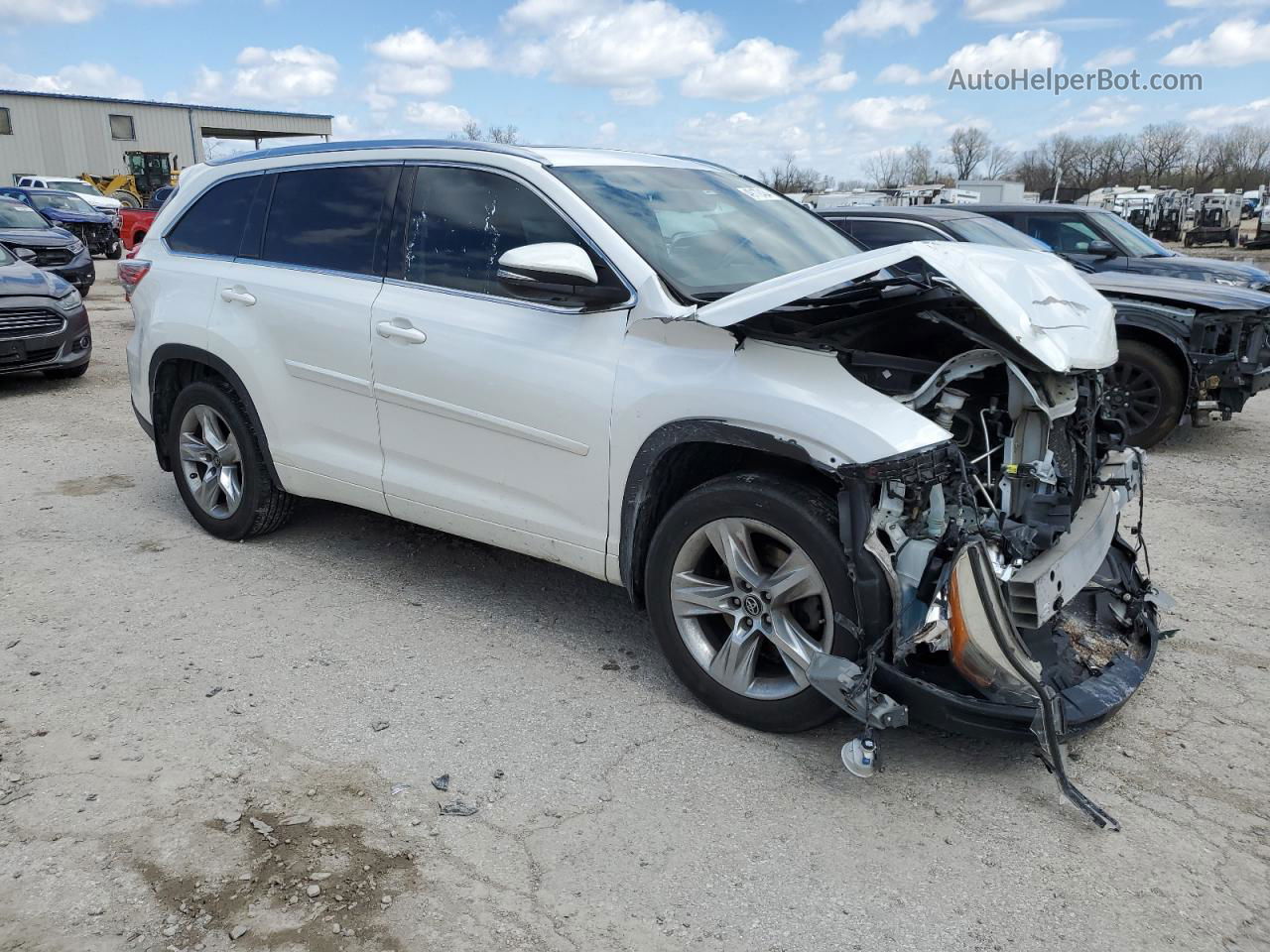 2016 Toyota Highlander Limited Белый vin: 5TDDKRFH5GS294970