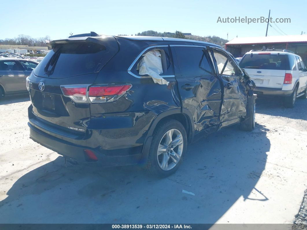 2016 Toyota Highlander Limited V6 Black vin: 5TDDKRFH6GS309475