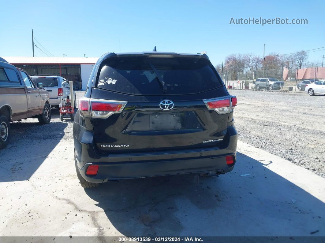 2016 Toyota Highlander Limited V6 Black vin: 5TDDKRFH6GS309475