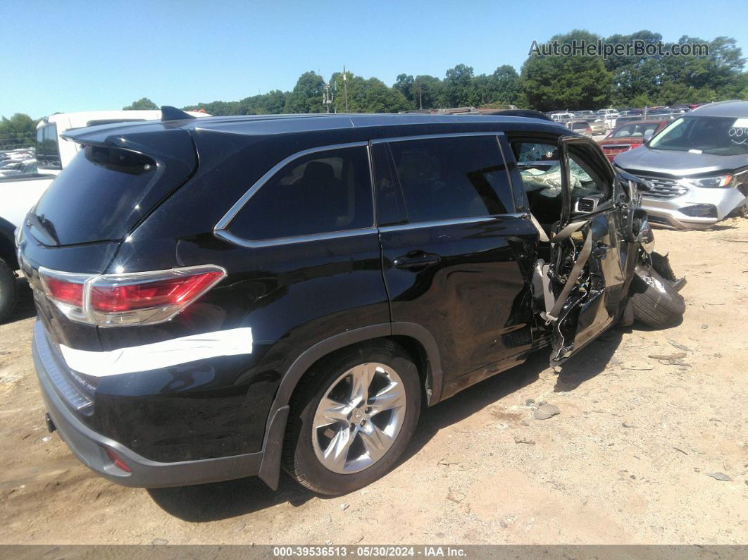 2016 Toyota Highlander Limited V6 Black vin: 5TDDKRFH7GS338399