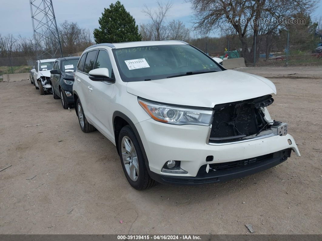 2016 Toyota Highlander Limited V6 White vin: 5TDDKRFH9GS273104