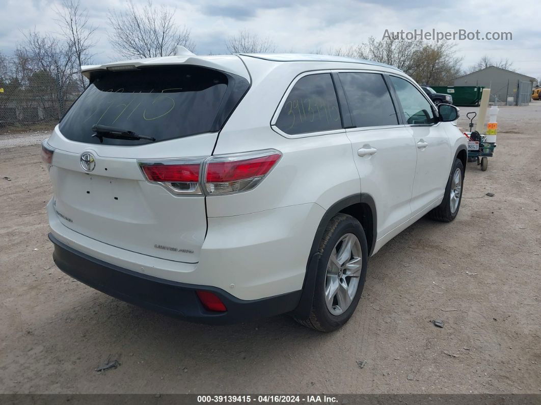 2016 Toyota Highlander Limited V6 White vin: 5TDDKRFH9GS273104