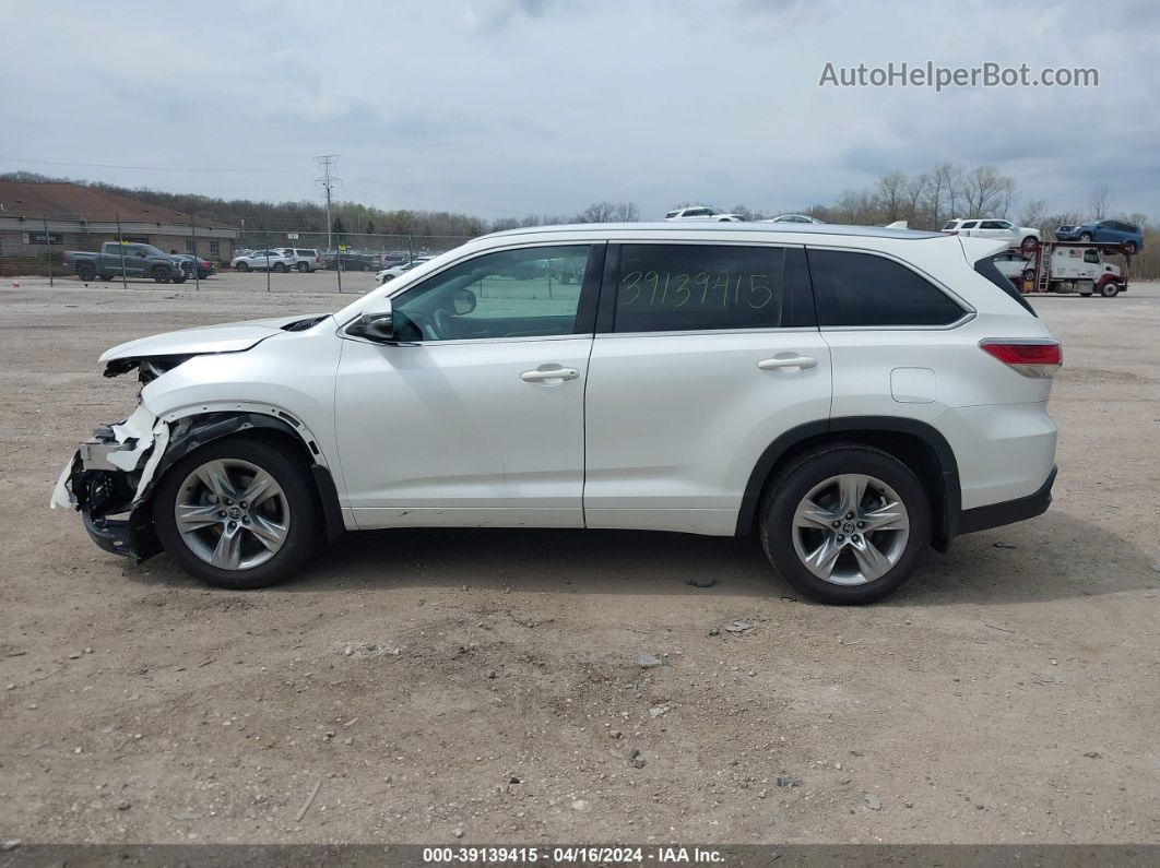 2016 Toyota Highlander Limited V6 White vin: 5TDDKRFH9GS273104