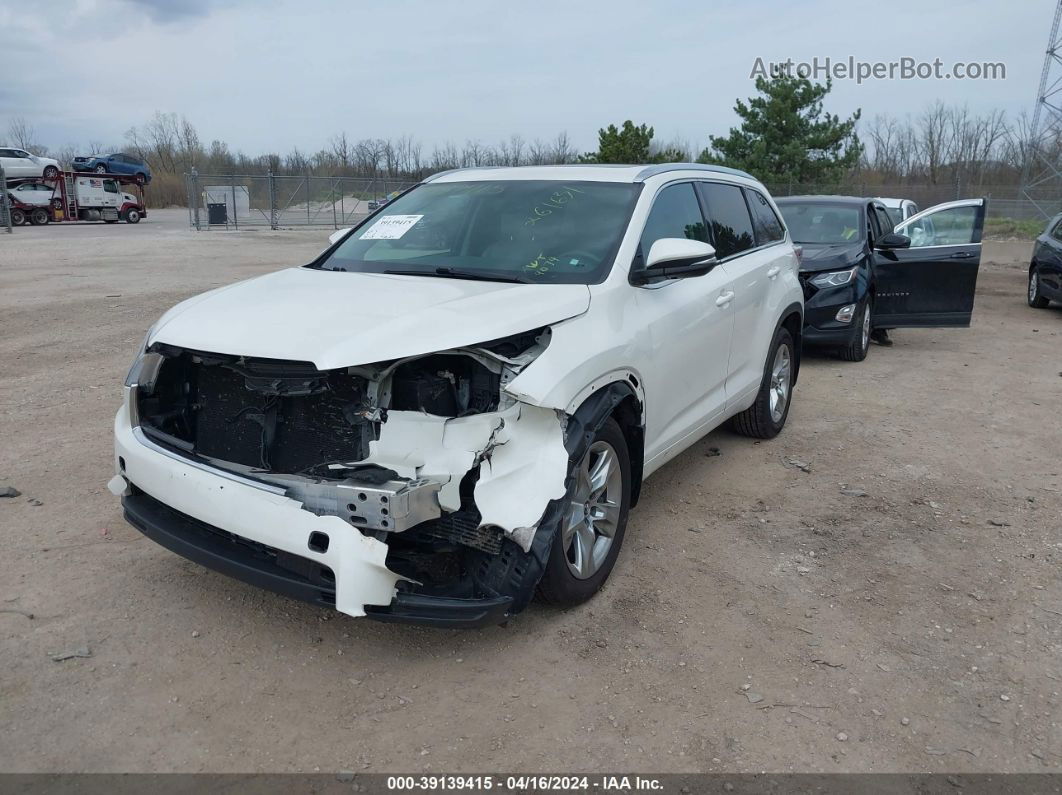 2016 Toyota Highlander Limited V6 White vin: 5TDDKRFH9GS273104