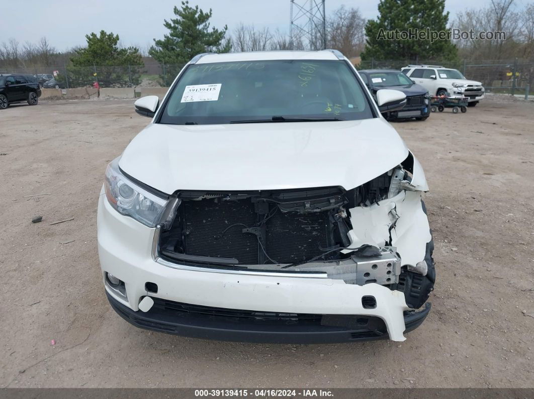 2016 Toyota Highlander Limited V6 White vin: 5TDDKRFH9GS273104