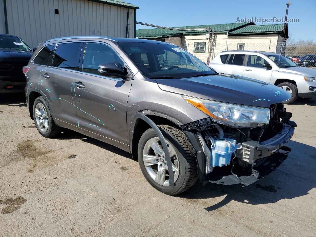 2016 Toyota Highlander Limited Gray vin: 5TDDKRFH9GS279923