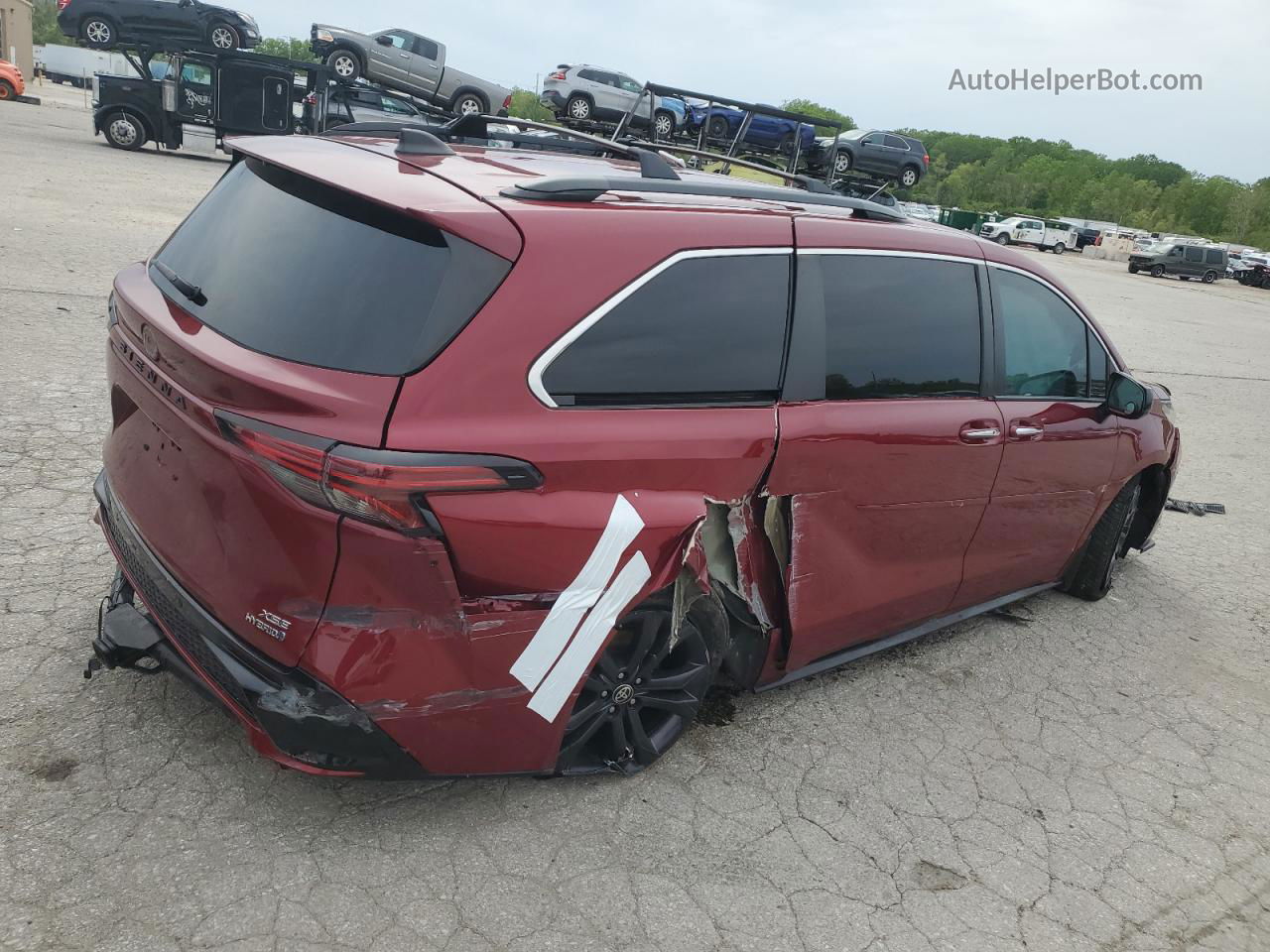 2022 Toyota Sienna Xse Red vin: 5TDDRKEC1NS112834