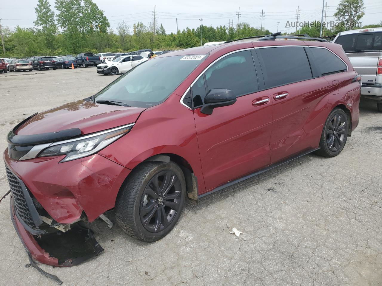 2022 Toyota Sienna Xse Red vin: 5TDDRKEC1NS112834