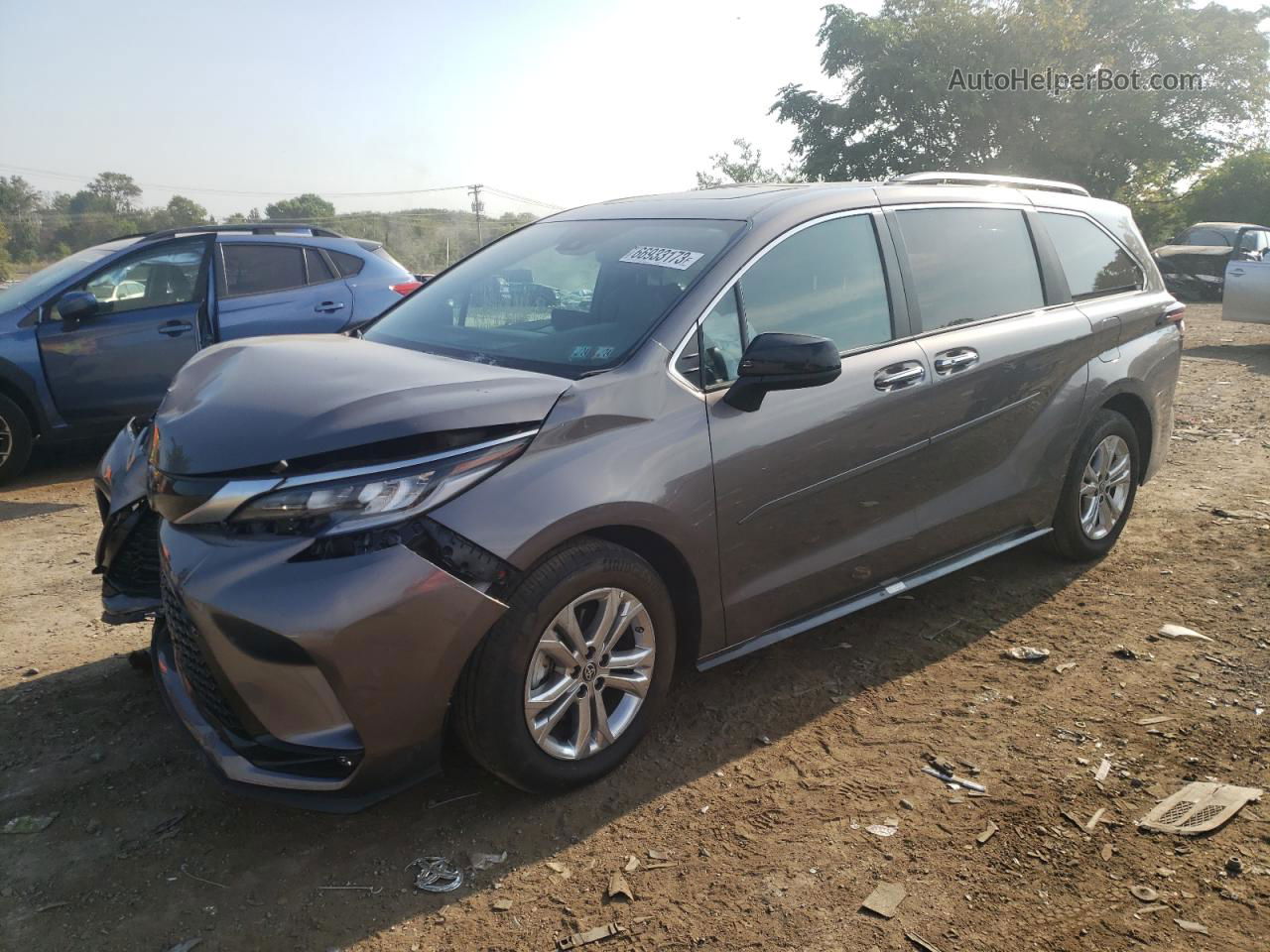 2022 Toyota Sienna Xse Gray vin: 5TDDSKFC8NS044258