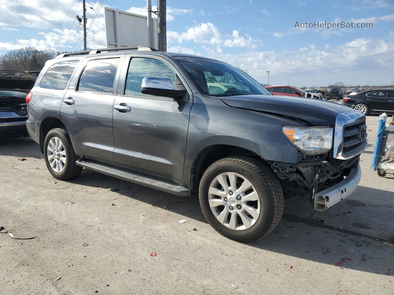 2017 Toyota Sequoia Platinum Серый vin: 5TDDW5G17HS153463