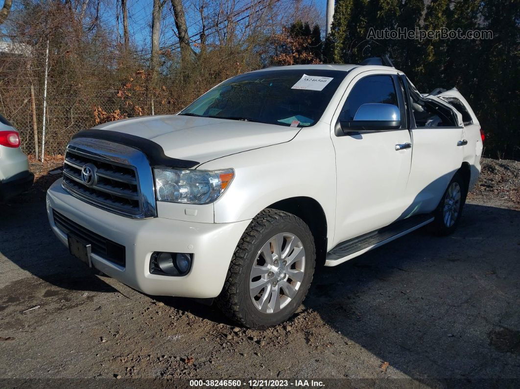 2016 Toyota Sequoia Platinum 5.7l V8 White vin: 5TDDY5G19GS131117