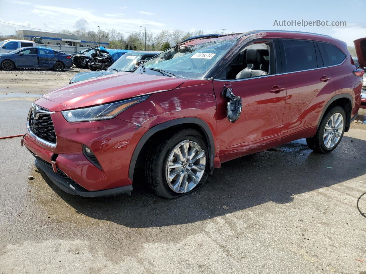 2021 Toyota Highlander Limited Burgundy vin: 5TDDZRBH5MS535472