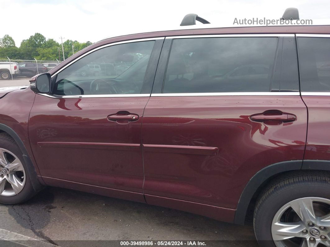 2019 Toyota Highlander Limited Maroon vin: 5TDDZRFH0KS704000