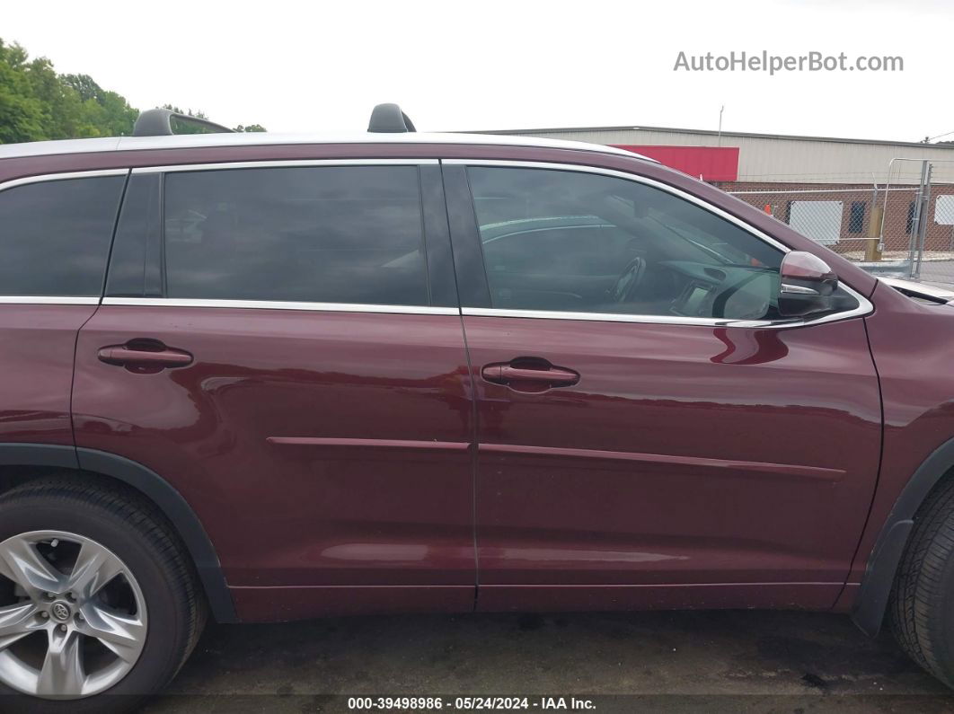 2019 Toyota Highlander Limited Maroon vin: 5TDDZRFH0KS704000