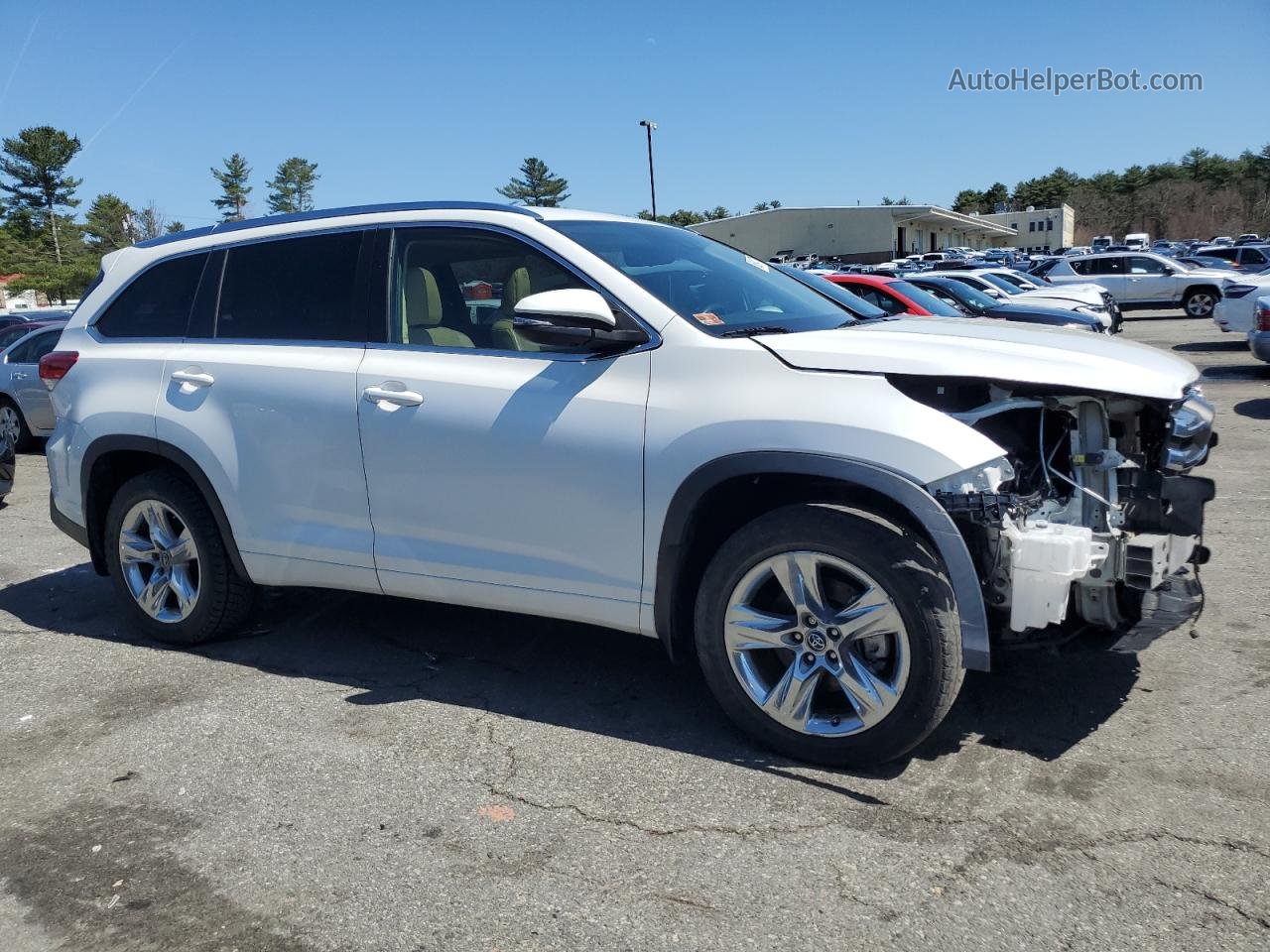 2019 Toyota Highlander Limited White vin: 5TDDZRFH2KS700501