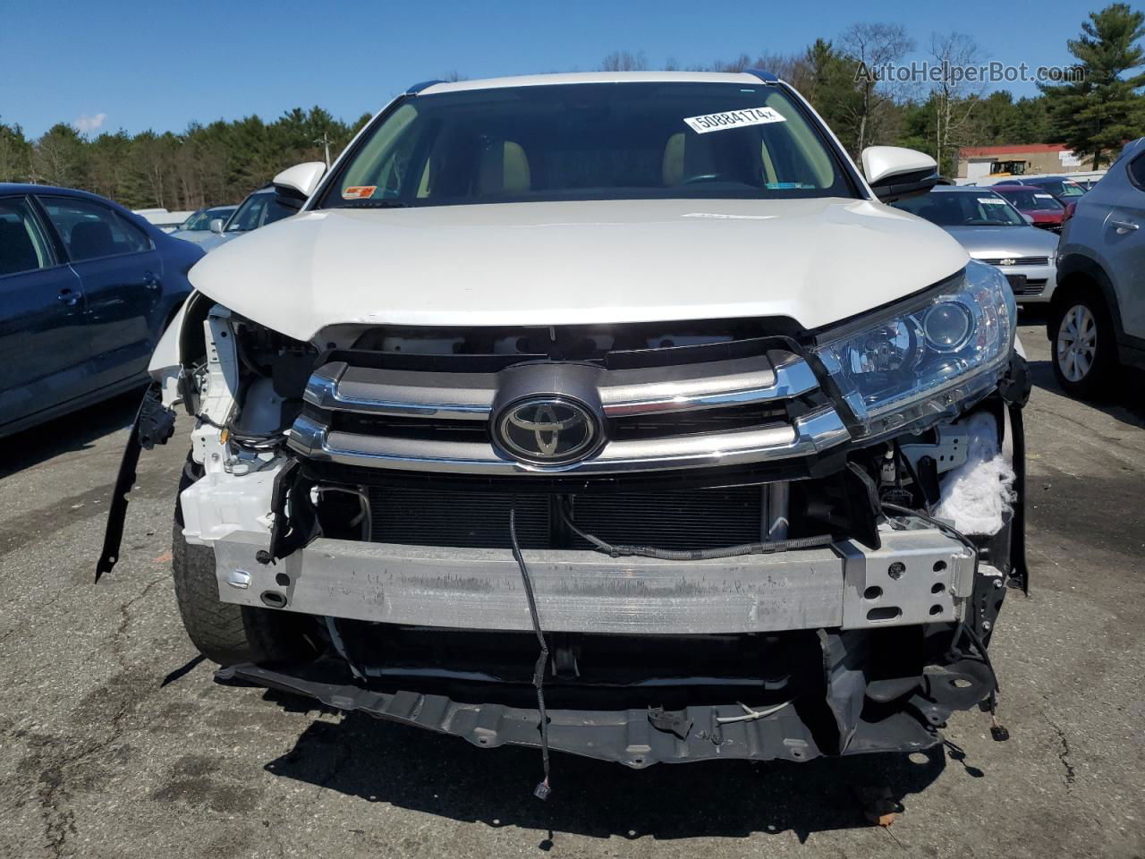 2019 Toyota Highlander Limited White vin: 5TDDZRFH2KS700501