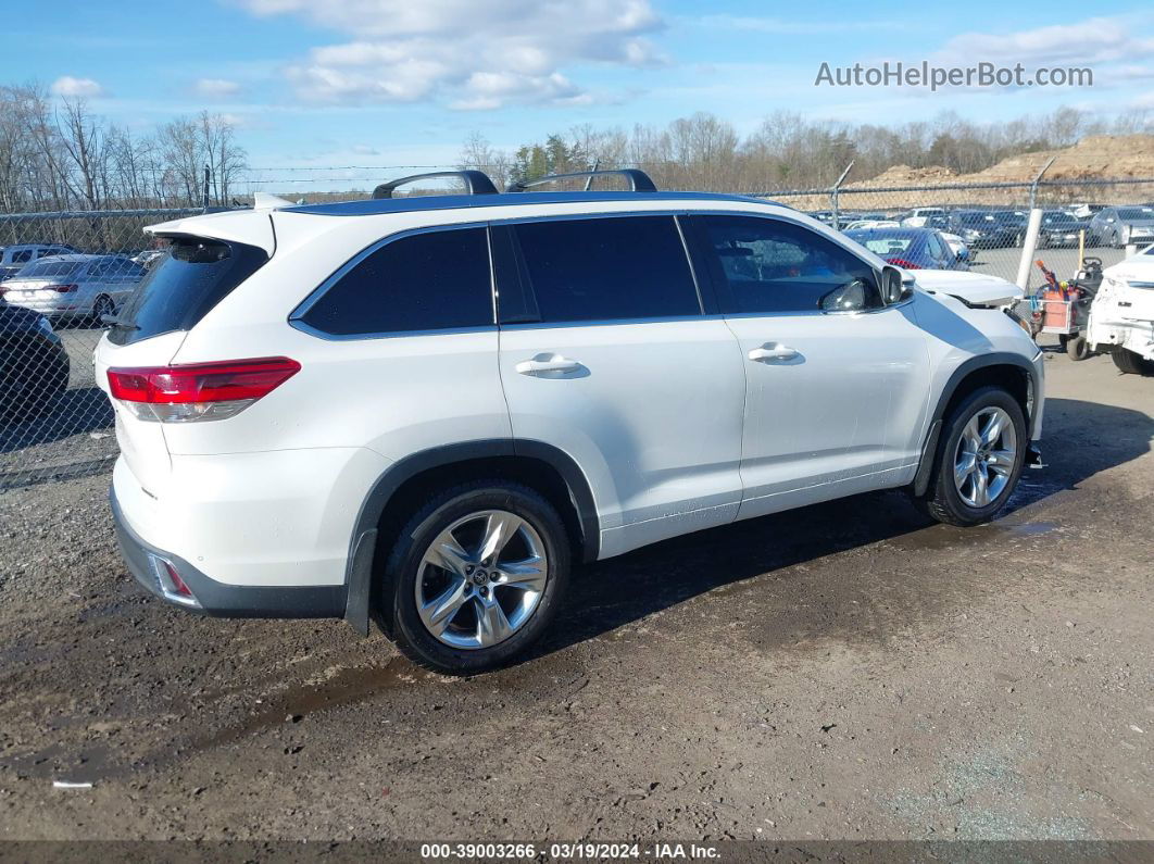 2019 Toyota Highlander Limited White vin: 5TDDZRFH2KS955973