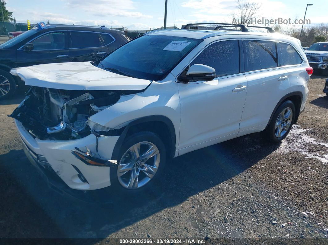 2019 Toyota Highlander Limited White vin: 5TDDZRFH2KS955973