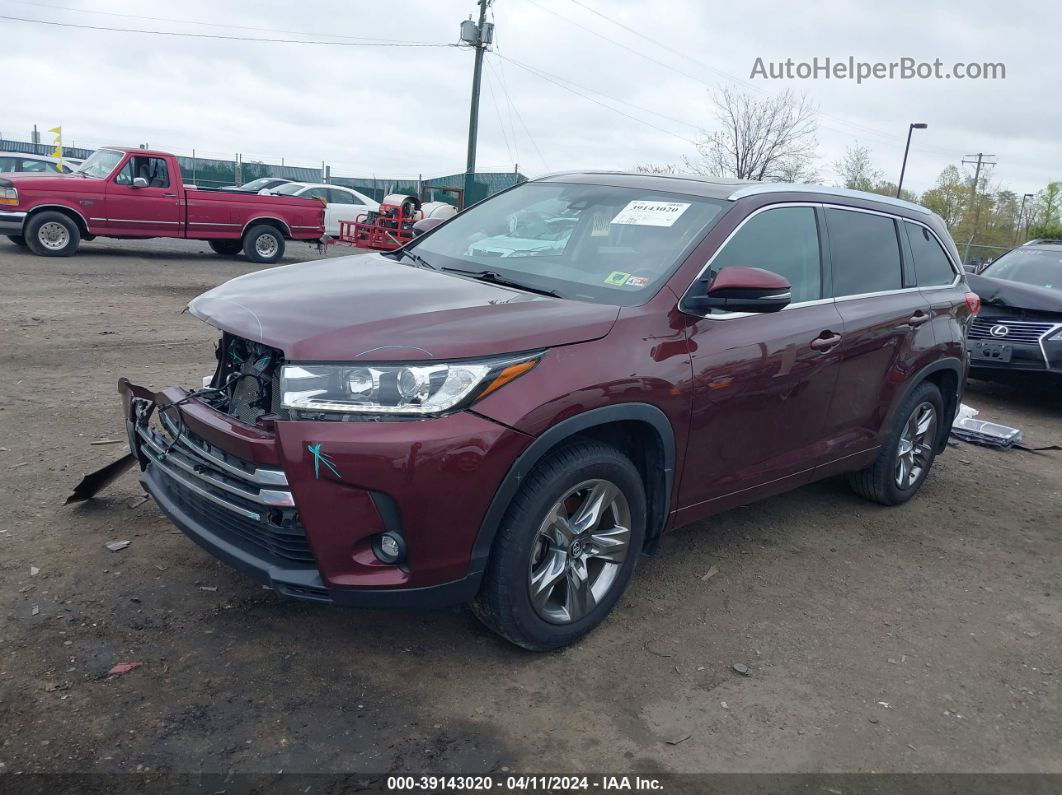 2019 Toyota Highlander Limited Platinum Красный vin: 5TDDZRFH3KS968943