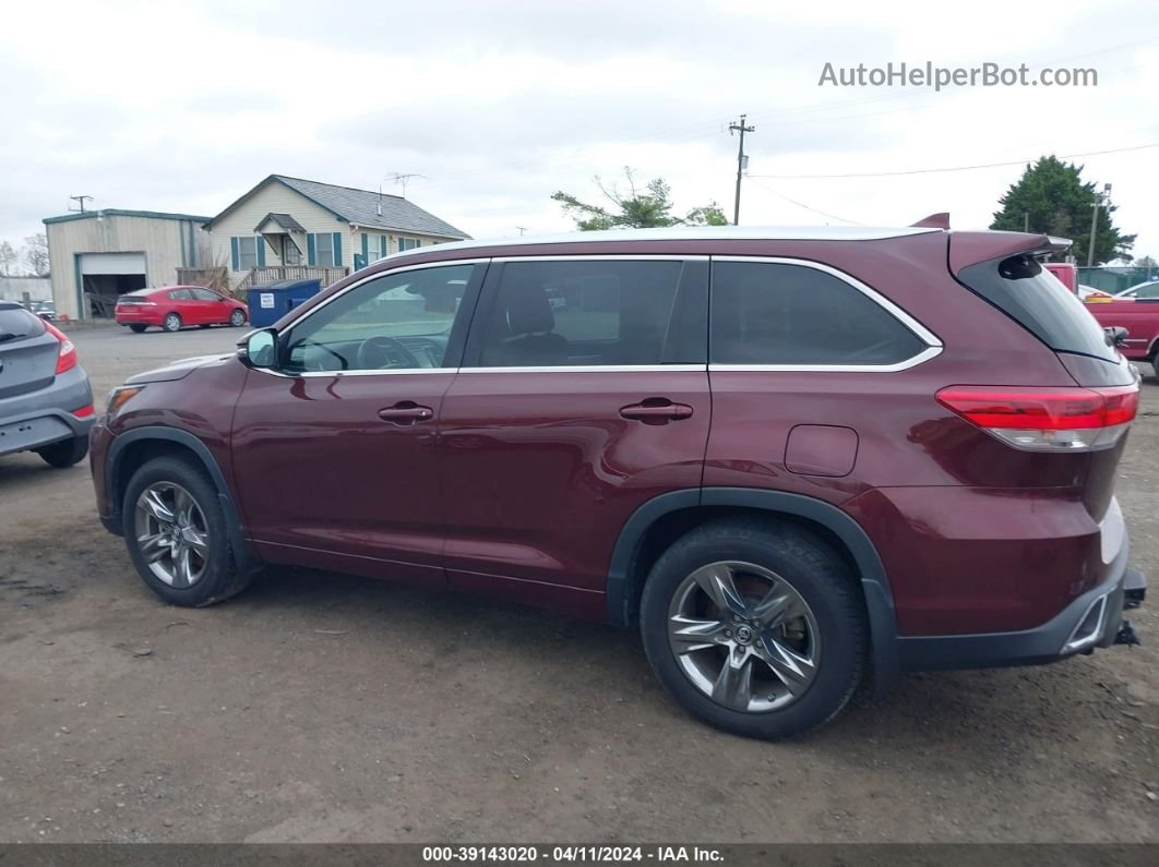 2019 Toyota Highlander Limited Platinum Красный vin: 5TDDZRFH3KS968943