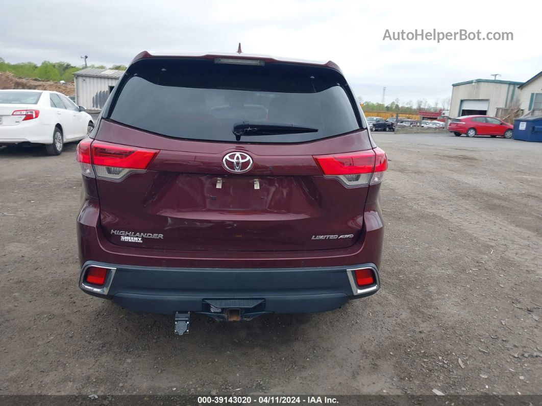 2019 Toyota Highlander Limited Platinum Красный vin: 5TDDZRFH3KS968943