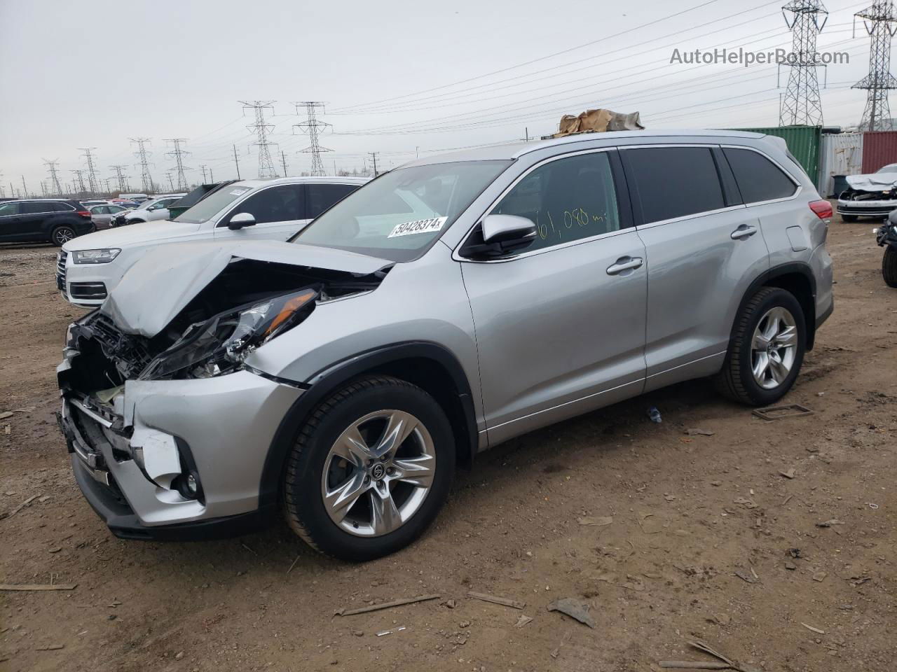 2019 Toyota Highlander Limited Silver vin: 5TDDZRFH4KS920030