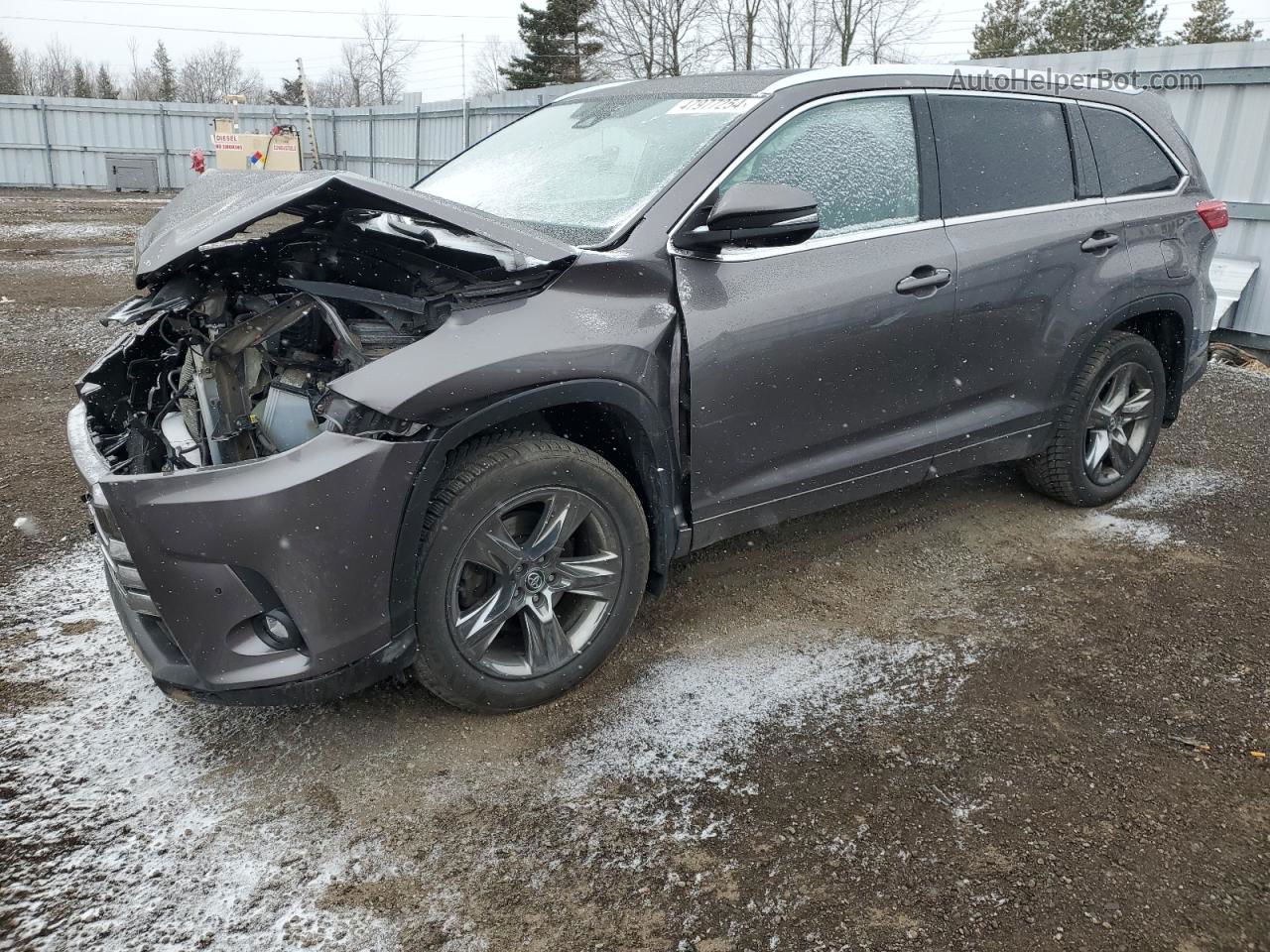 2019 Toyota Highlander Limited Gray vin: 5TDDZRFH6KS919624