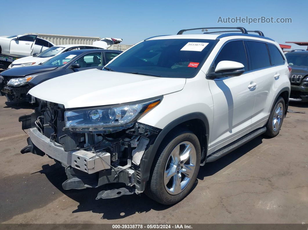 2019 Toyota Highlander Limited White vin: 5TDDZRFH8KS726679