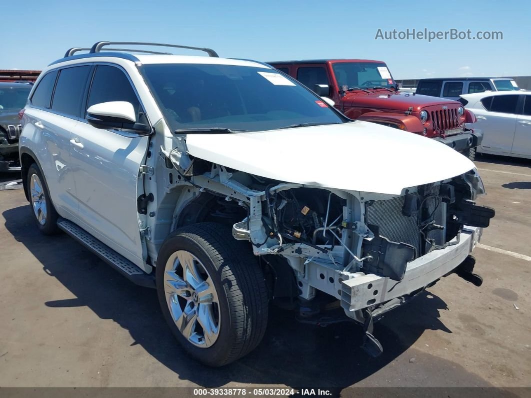 2019 Toyota Highlander Limited White vin: 5TDDZRFH8KS726679