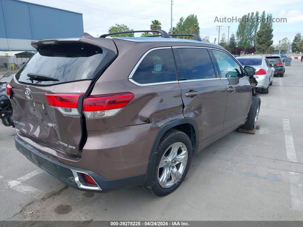 2019 Toyota Highlander Limited Коричневый vin: 5TDDZRFH9KS941231