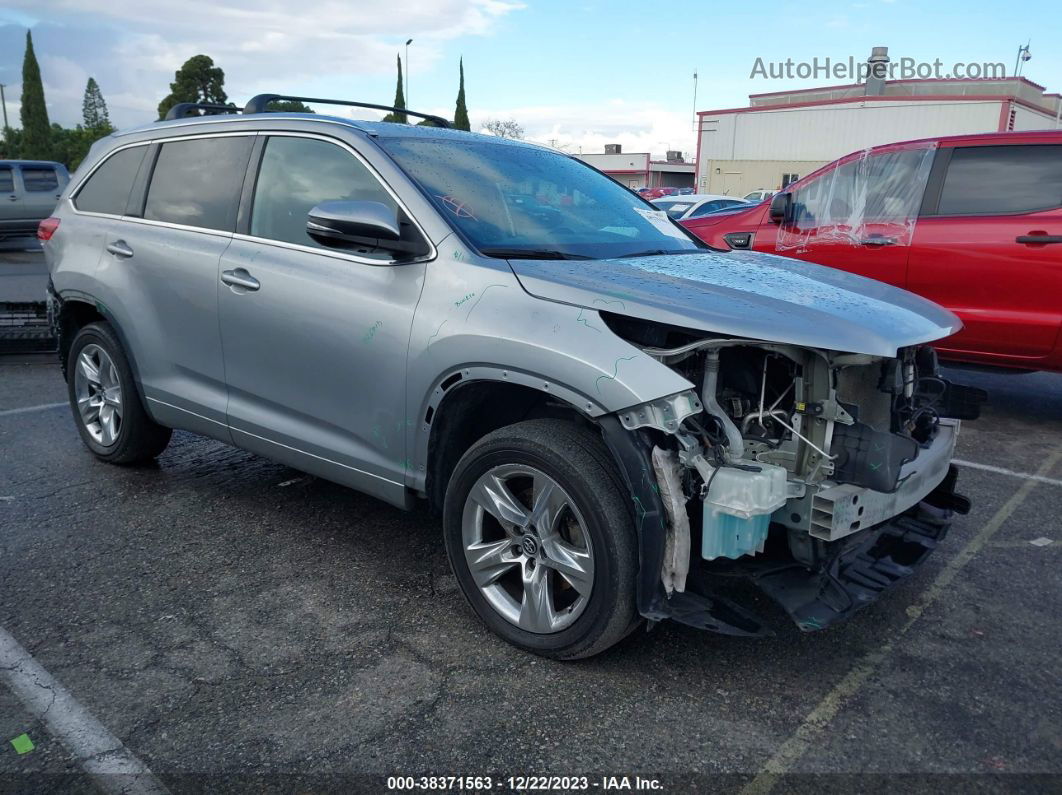 2019 Toyota Highlander Limited Silver vin: 5TDDZRFH9KS943402